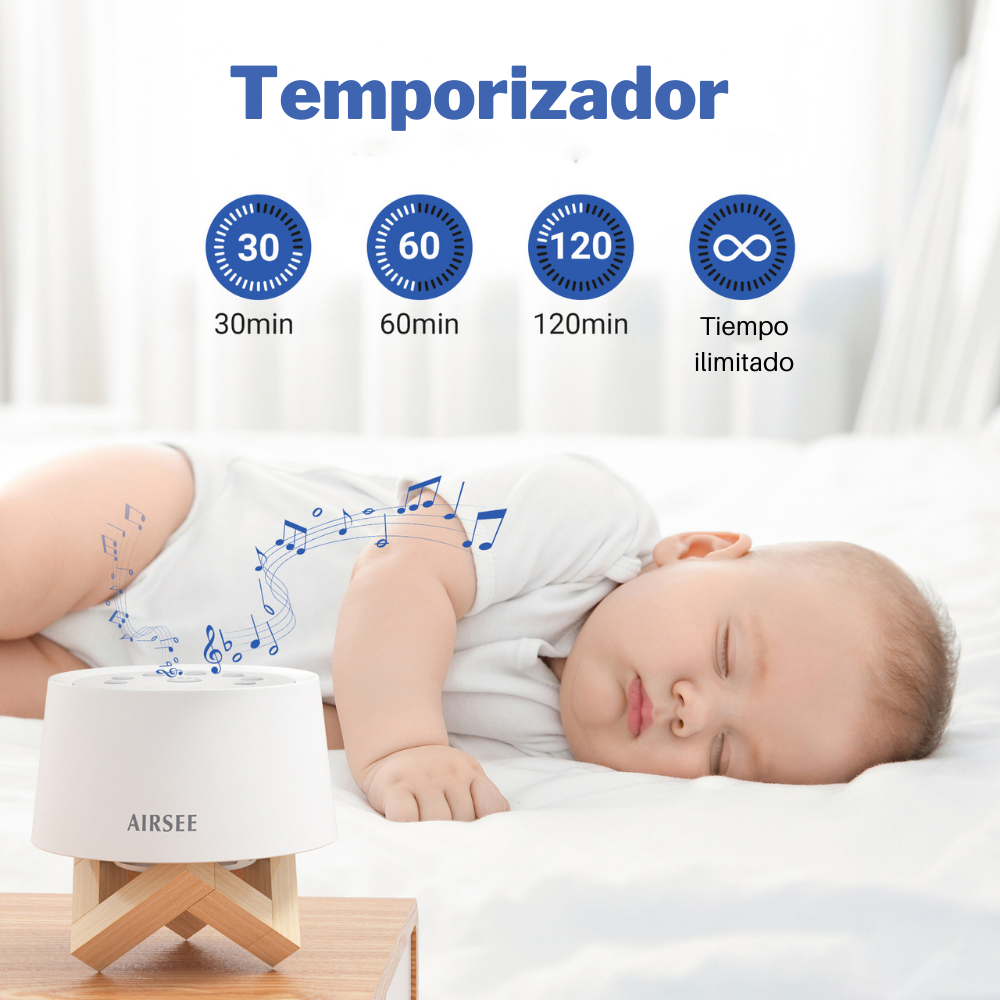 Máquina de sonido de ruido blanco para dormir, bebé, niño, adulto, oficina,  privacidad con 8 sonidos relajantes, máquina de dormir portátil